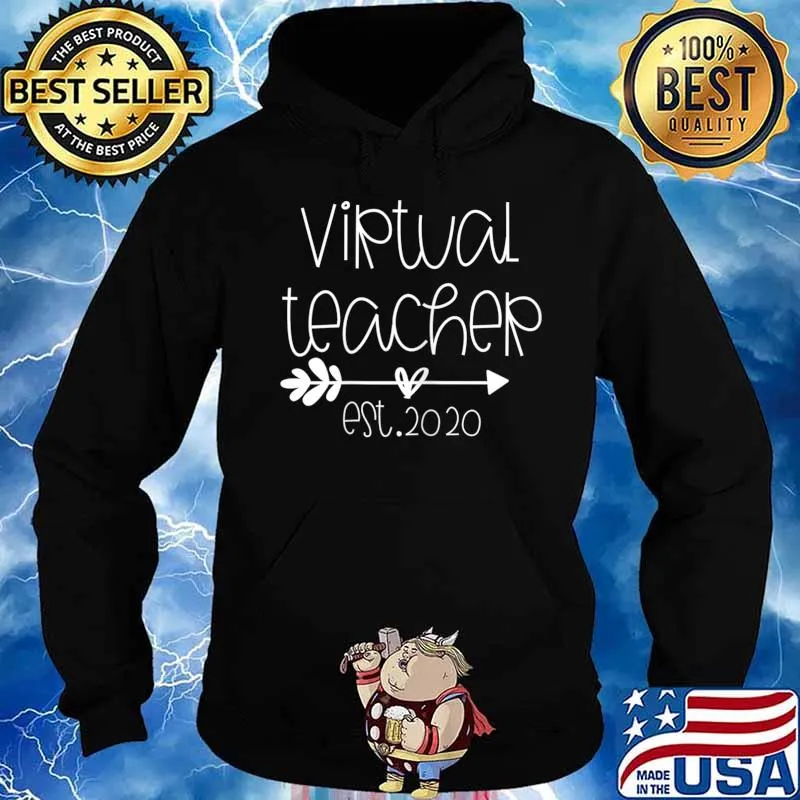 Appreciation Gift Virtual Teaching Virtual Teacher Est 2020 T-Shirt Hoodie