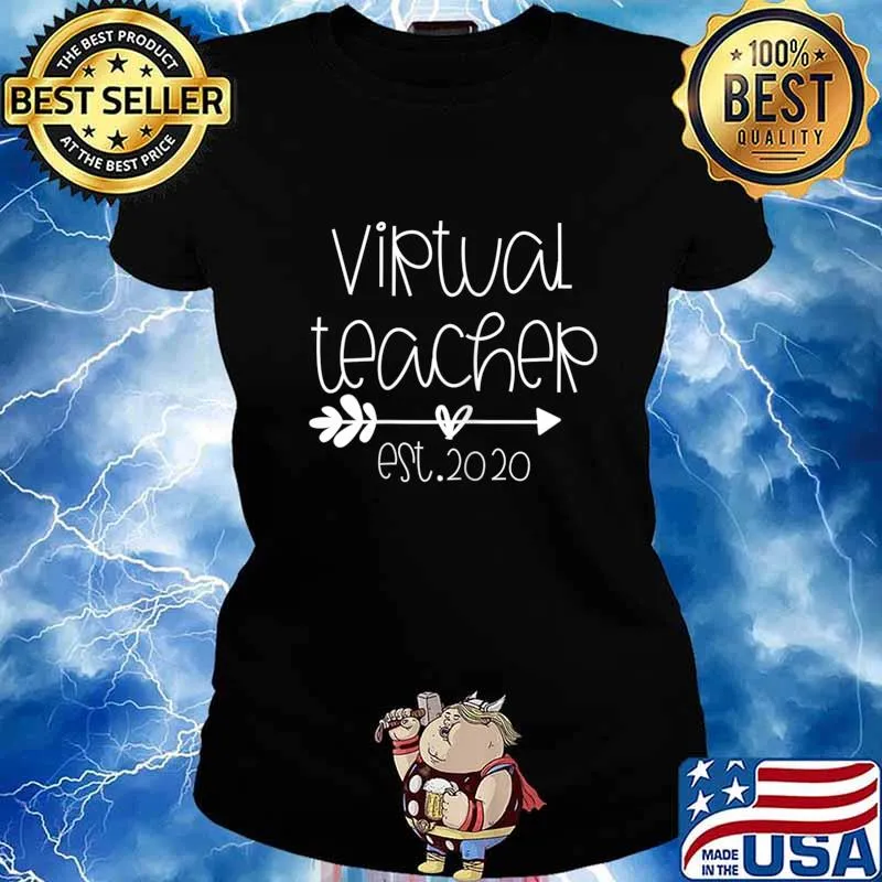 Appreciation Gift Virtual Teaching Virtual Teacher Est 2020 T-Shirt Ladies tee