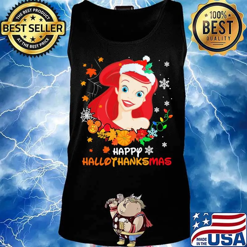 Ariel happy hallothanksmas halloween thanksgiving christmas s Tank top