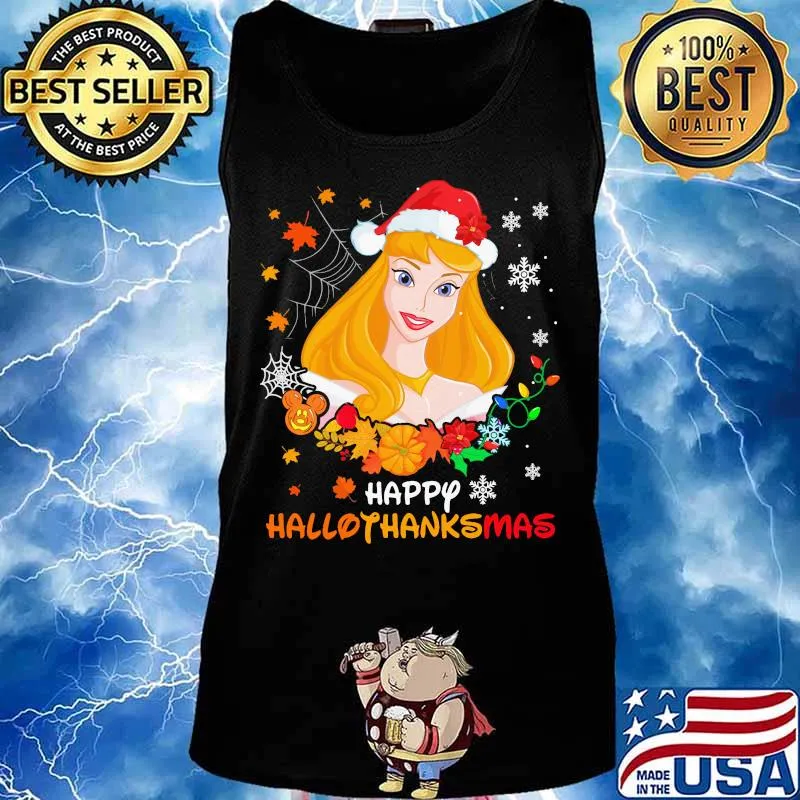 Aurora happy hallothanksmas halloween thanksgiving christmas s Tank top