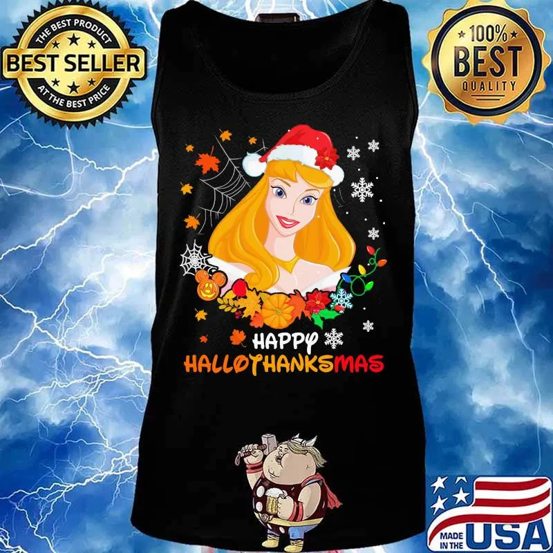 Aurora happy hallothanksmas halloween thanksgiving christmas s Tank top