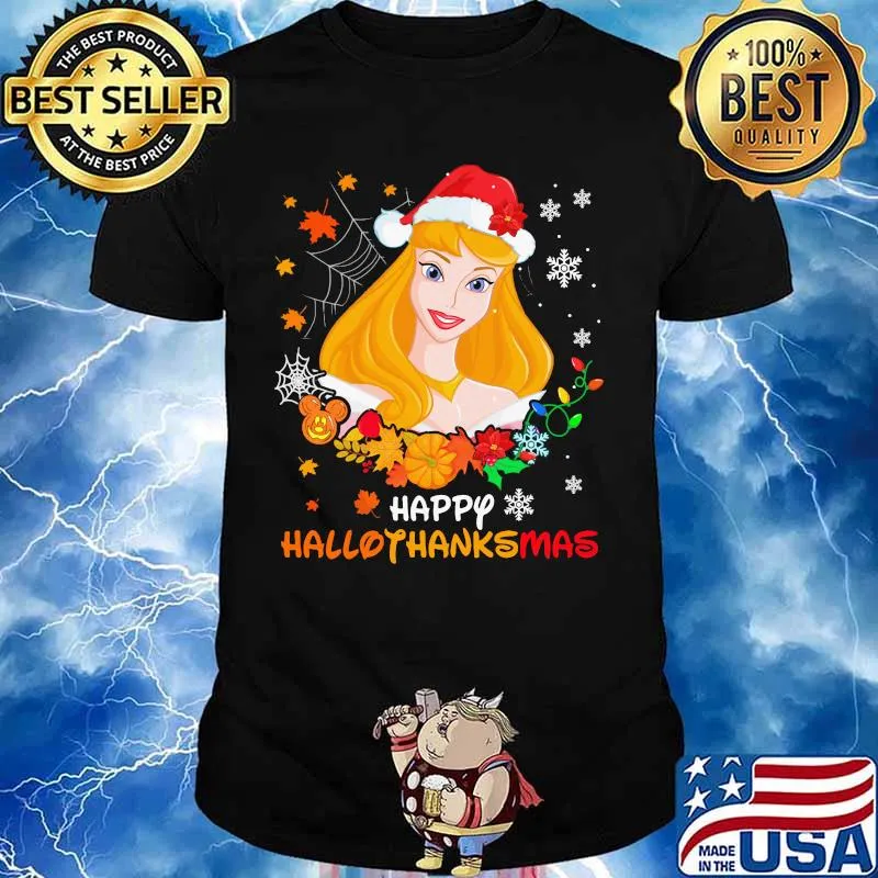 Aurora happy hallothanksmas halloween thanksgiving christmas shirt