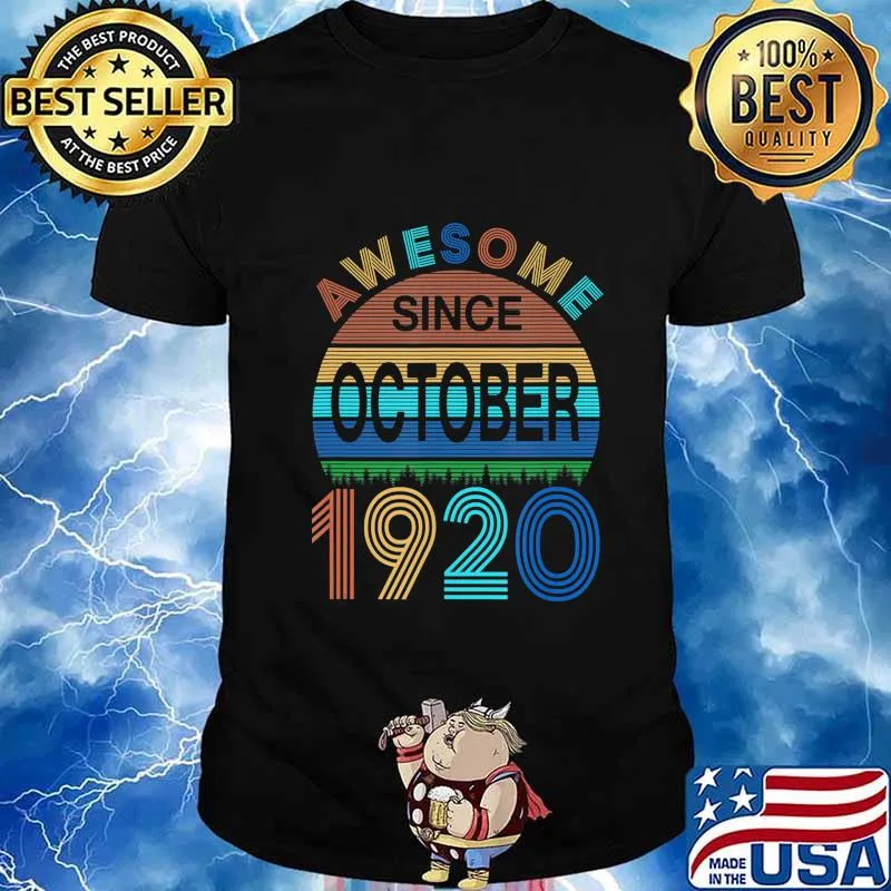 Awesome Since October 1920 100th Birthday 100 Year Old T-Shirt