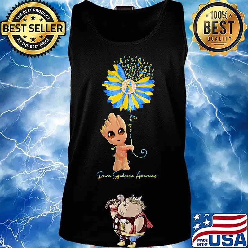 Baby groot sunflower down syndrome awareness s Tank top
