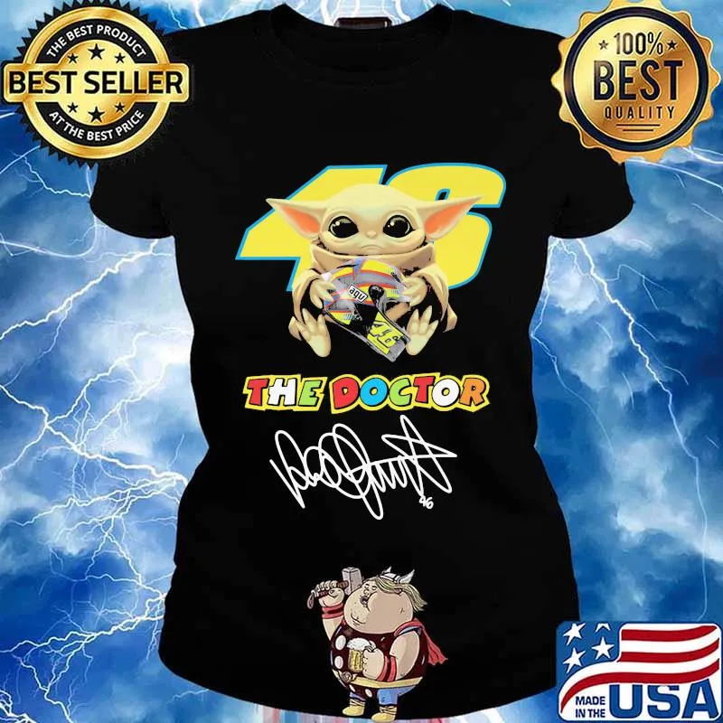 Baby yoda the doctor v46 valentino rossi signature s Ladies tee