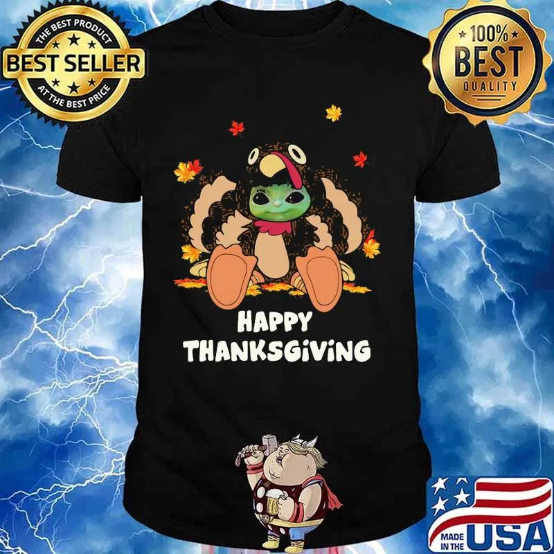 Baby yoda turkey happy thanksgiving shirt