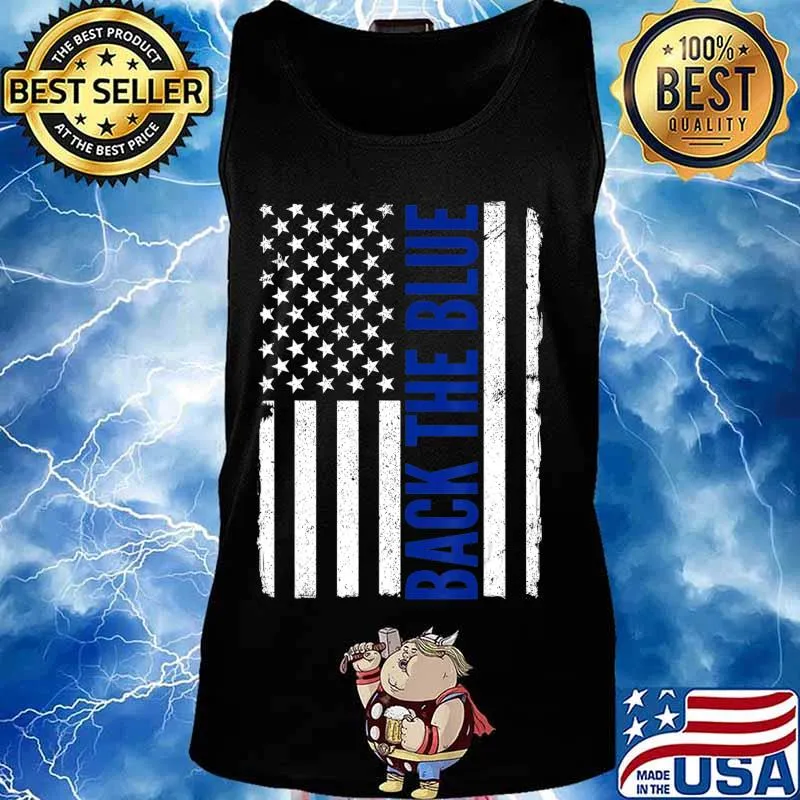 Back the Blue - Thin Blue Line Flag - Pro Police Support T-Shirt Tank top