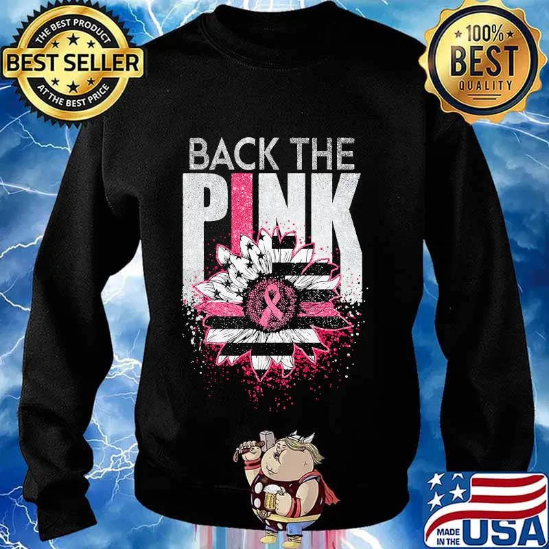 Back the pink american flag flower ribbon s Sweater