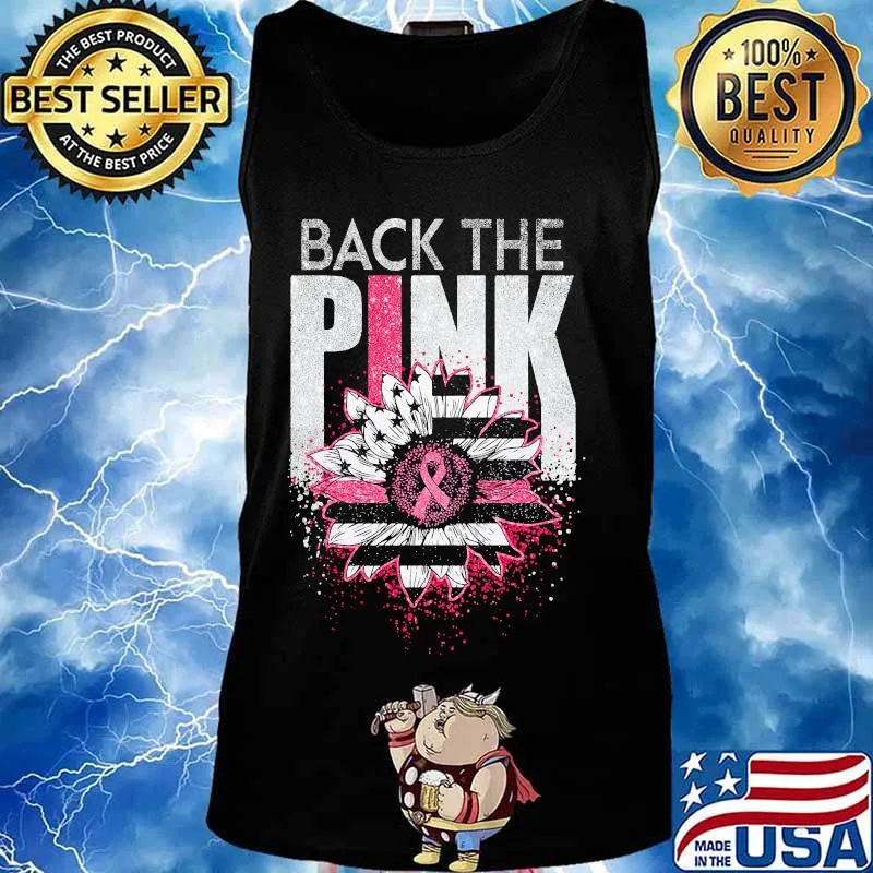 Back the pink american flag flower ribbon s Tank top