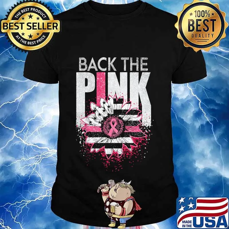 Back the pink american flag flower ribbon shirt