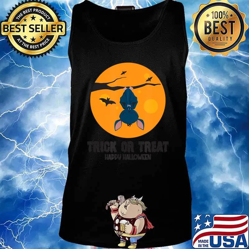 Bat Trick or Treat Happy Halloween DIY Costume Men Women Kid T-Shirt Tank top