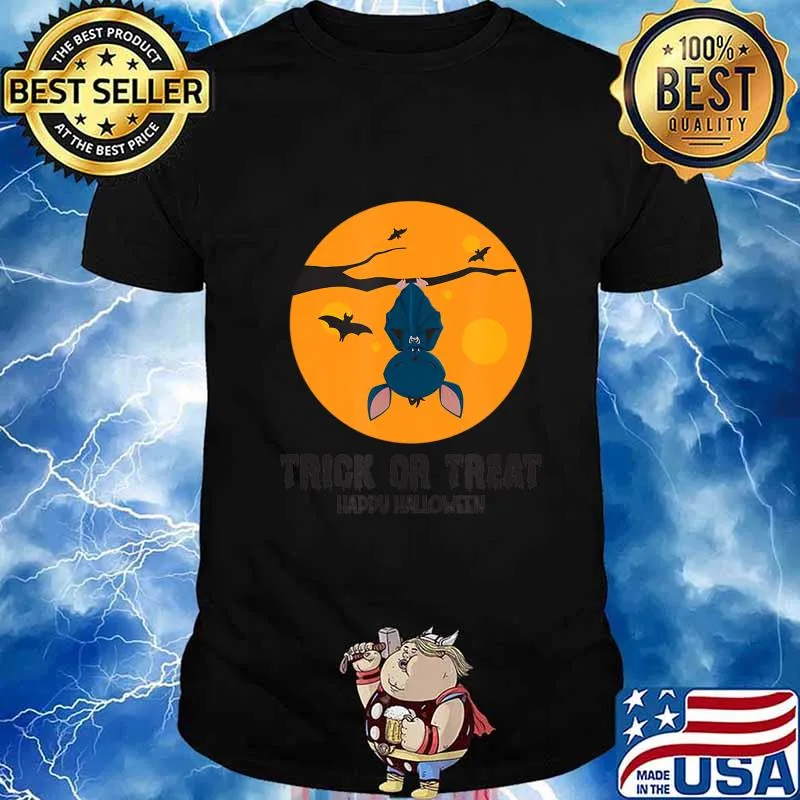 Bat Trick or Treat Happy Halloween DIY Costume Men Women Kid T-Shirt