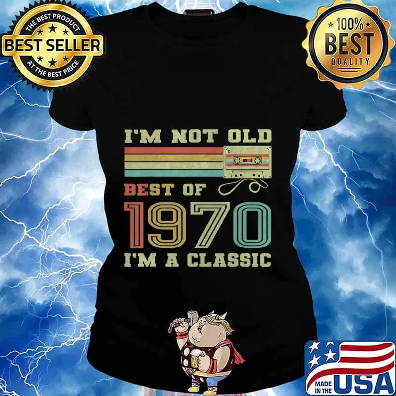 Best Of 1970 50th Birthday Gifts Cassette Tape Vintage T-Shirt Ladies tee