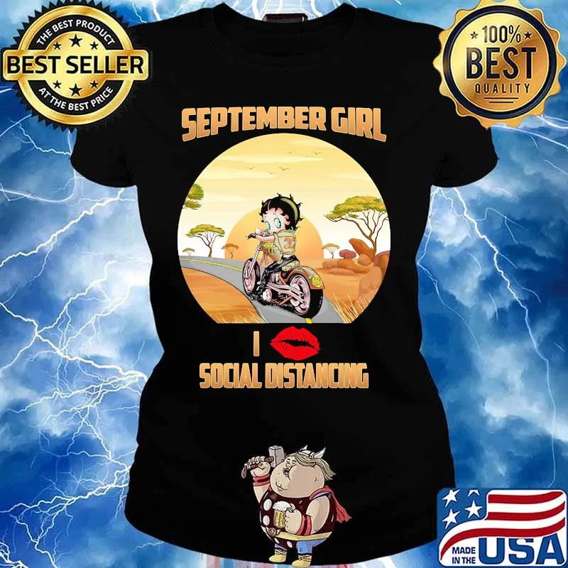 Betty boop september girl i social distancing vintage s Ladies tee