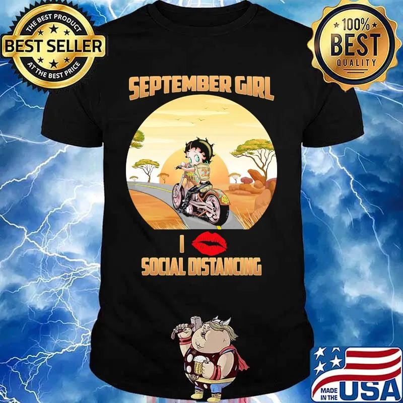 Betty boop september girl i social distancing vintage shirt
