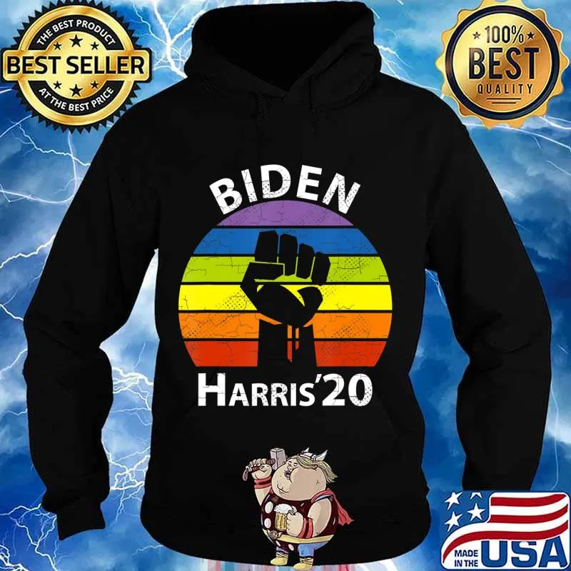 Biden Harris 2020 Rainbow Black Lives Matter Retro BLM T-Shirt Hoodie