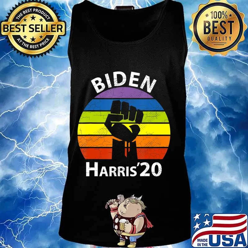 Biden Harris 2020 Rainbow Black Lives Matter Retro BLM T-Shirt Tank top