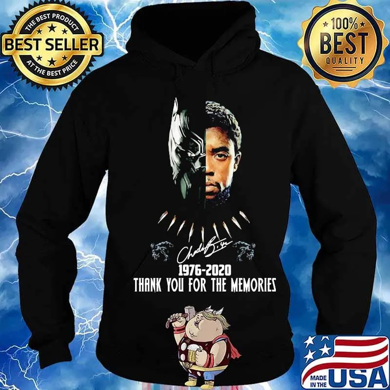 Black panther rip chadwick actor 1976 2020 thanks for the memories signature s Hoodie