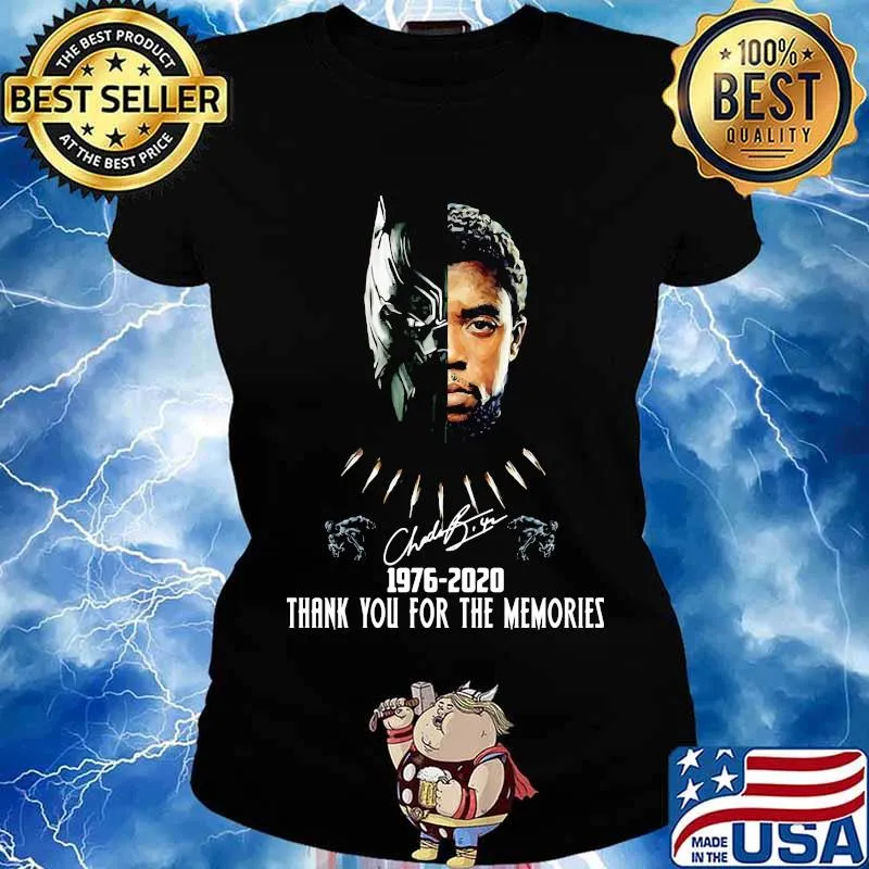 Black panther rip chadwick actor 1976 2020 thanks for the memories signature s Ladies tee