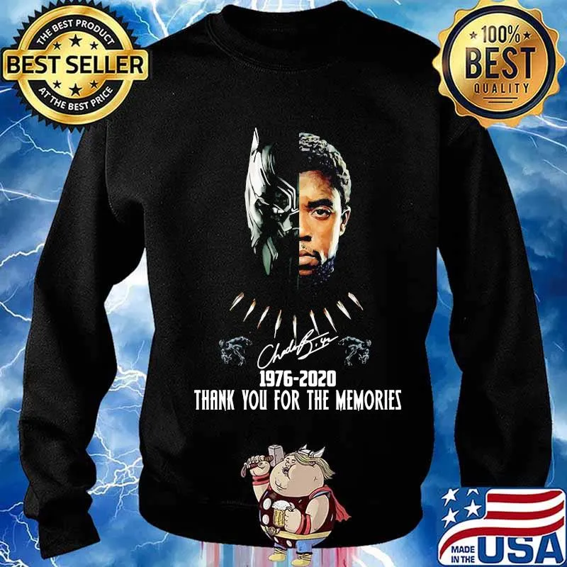 Black panther rip chadwick actor 1976 2020 thanks for the memories signature s Sweater