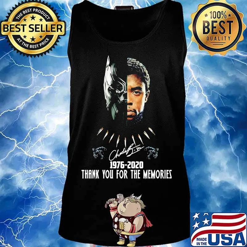 Black panther rip chadwick actor 1976 2020 thanks for the memories signature s Tank top