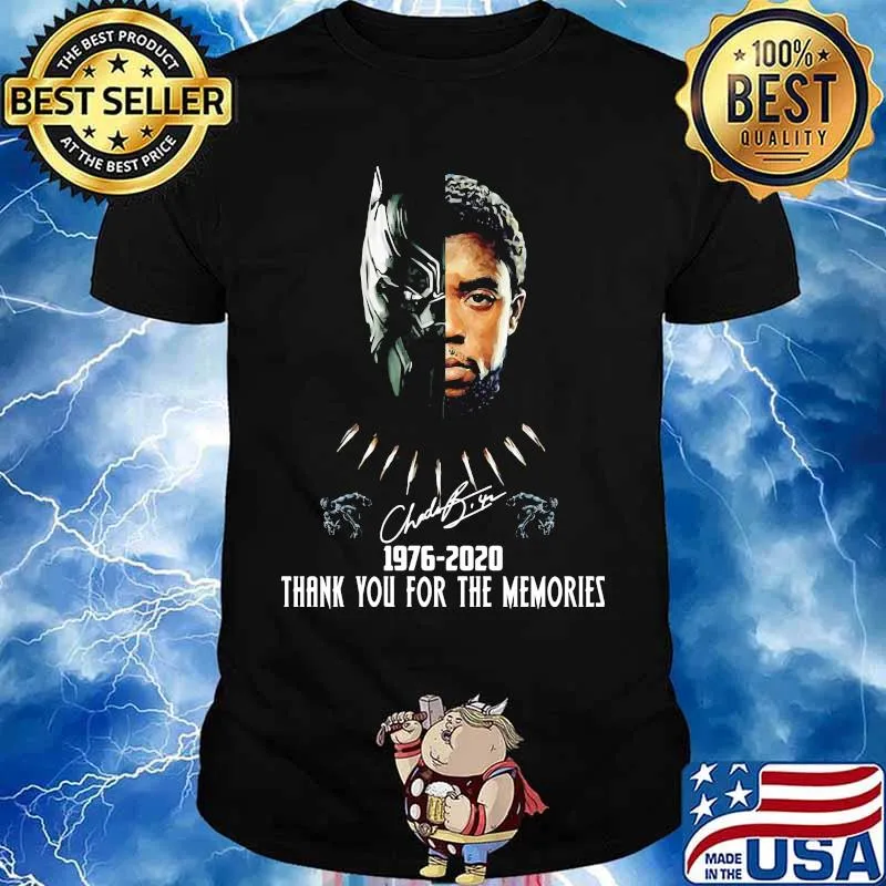 Black panther rip chadwick actor 1976 2020 thanks for the memories signature shirt