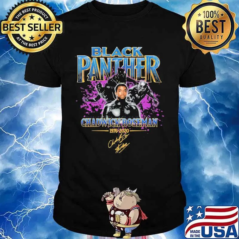 Black panther rip chadwick boseman 1976 2020 signature shirt