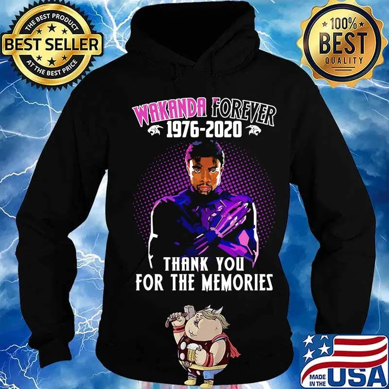 Black panther rip chadwick wakanda forever 1976 2020 thank for the memories s Hoodie