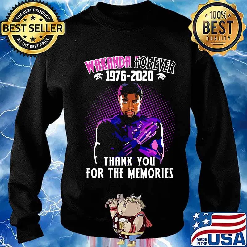 Black panther rip chadwick wakanda forever 1976 2020 thank for the memories s Sweater
