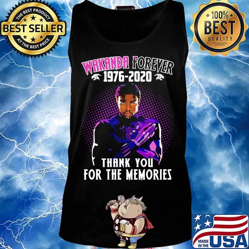 Black panther rip chadwick wakanda forever 1976 2020 thank for the memories s Tank top