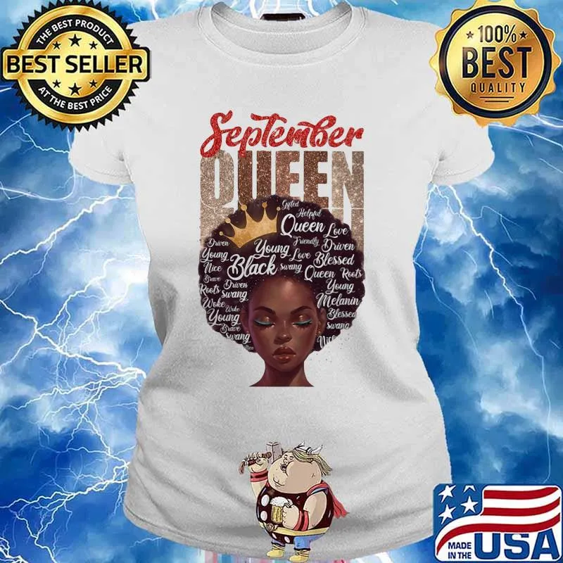 Black woman september queen s Ladies tee