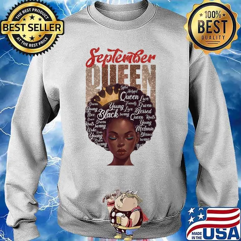 Black woman september queen s Sweater