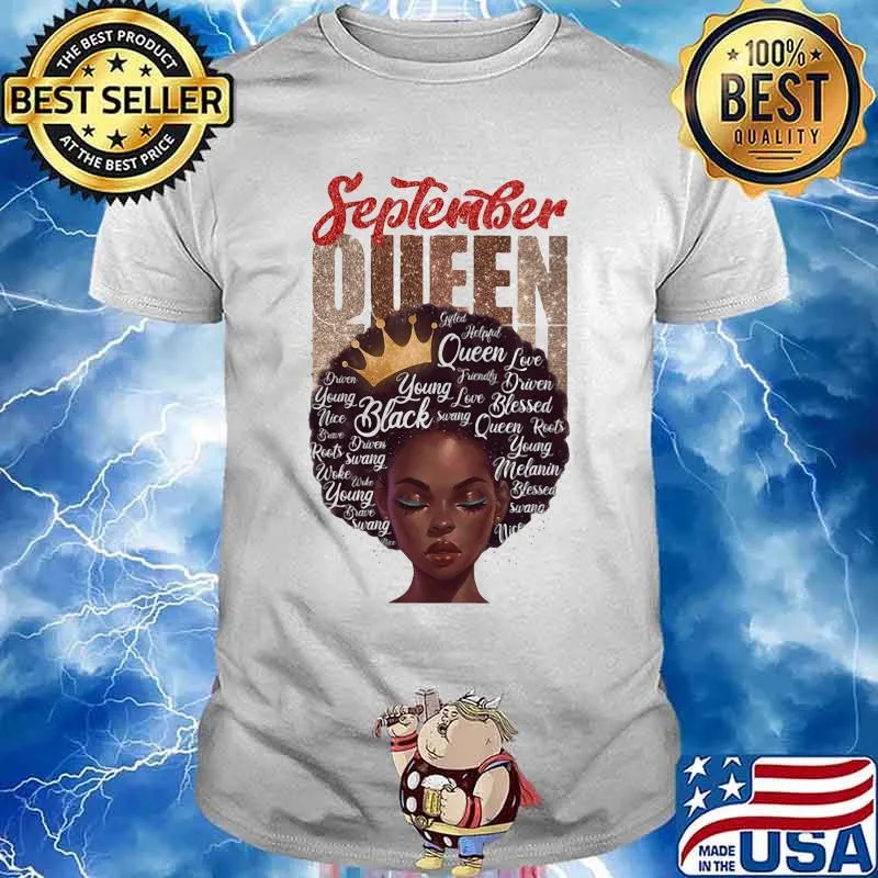 Black woman september queen shirt