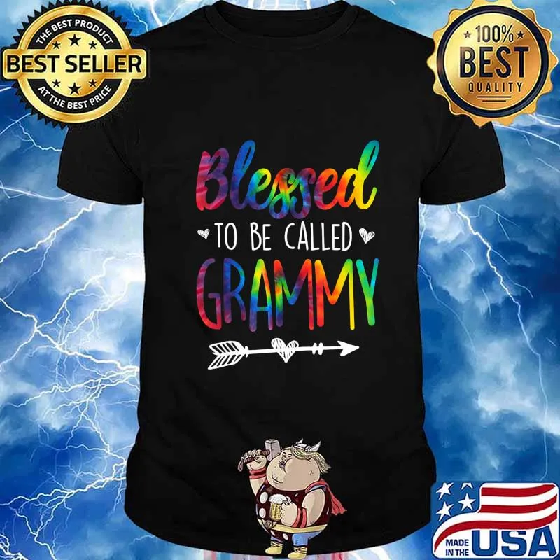 Blessed To Be Called Grammy Tie Dye Family Gift T-Shirt