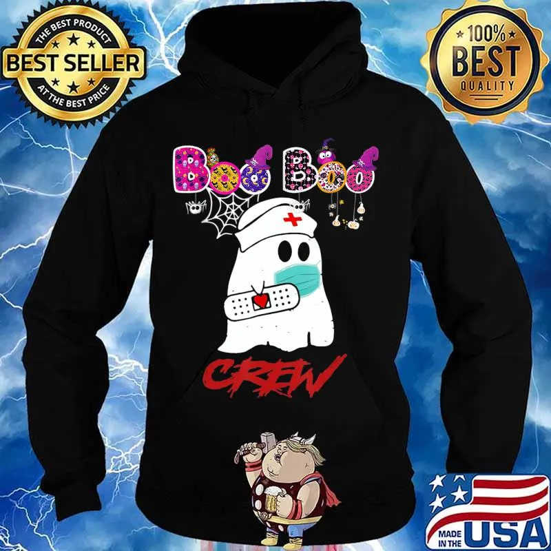 Boo Boo Crew Nurse Ghost Face Mask - Halloween Costume Gift T-Shirt Hoodie