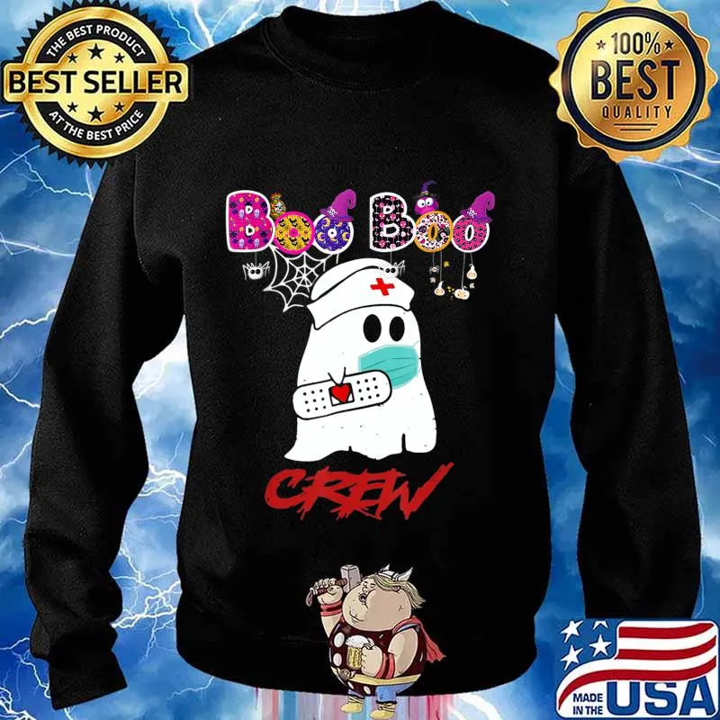 Boo Boo Crew Nurse Ghost Face Mask - Halloween Costume Gift T-Shirt Sweater