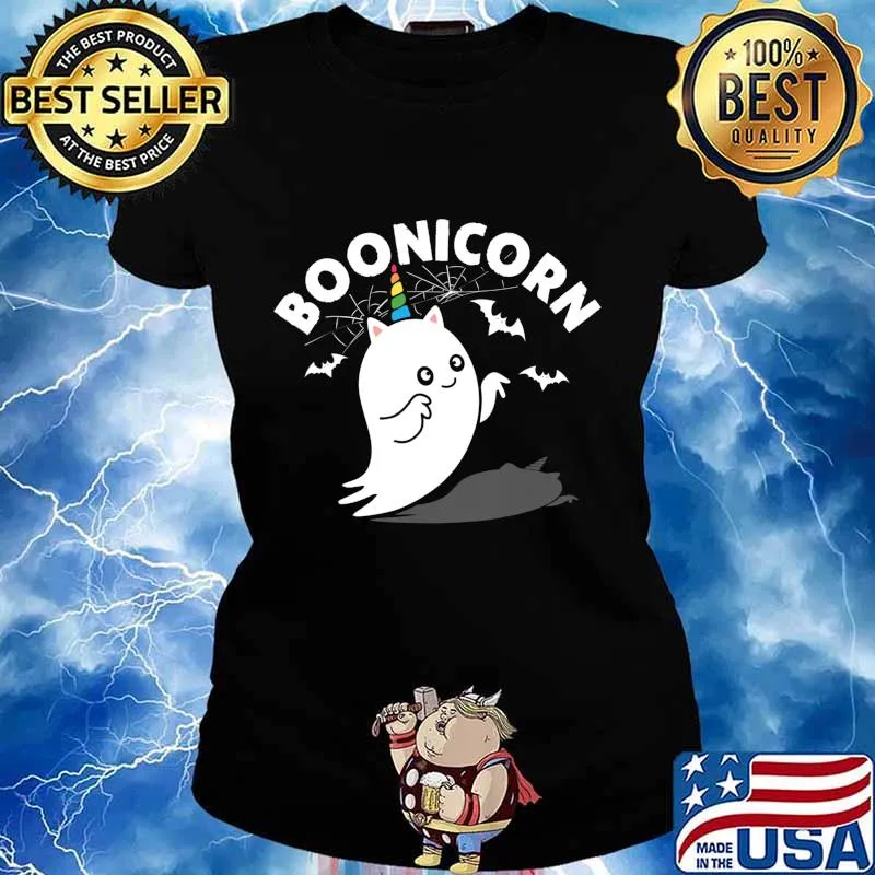 Boonicorn Funny Halloween Ghost Boo Unicorn Lover Gift T-Shirt Ladies tee