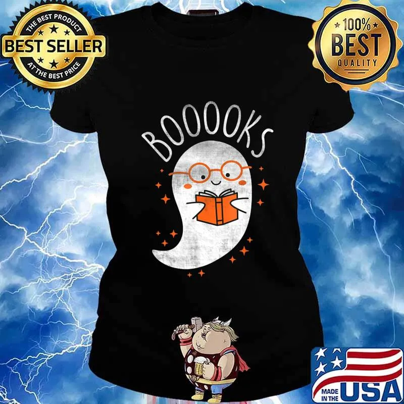 Booooks Boo Teacher Reading Book Halloween Funny T-Shirt Ladies tee