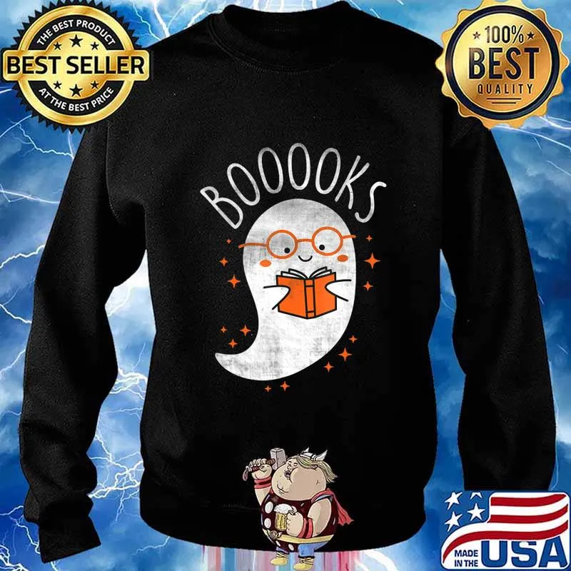 Booooks Boo Teacher Reading Book Halloween Funny T-Shirt Sweater
