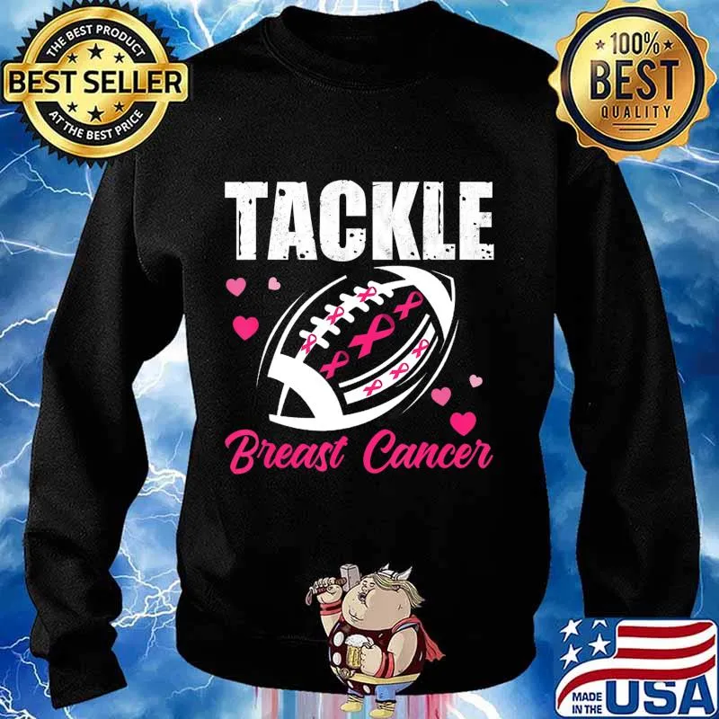Breast Cancer Awareness Tackle Breast Cancer Football Gifts T-Shirt Sweater