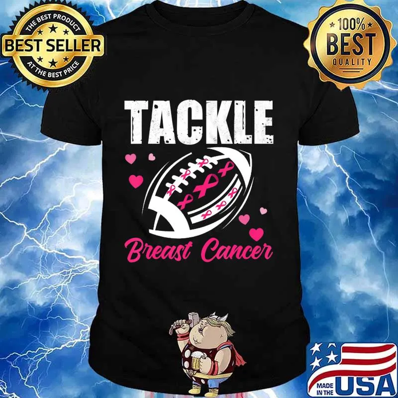 Breast Cancer Awareness Tackle Breast Cancer Football Gifts T-Shirt