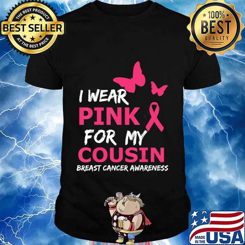 Breast Cancer I Wear Pink for my Cousin Heart Ribbon T-Shirt