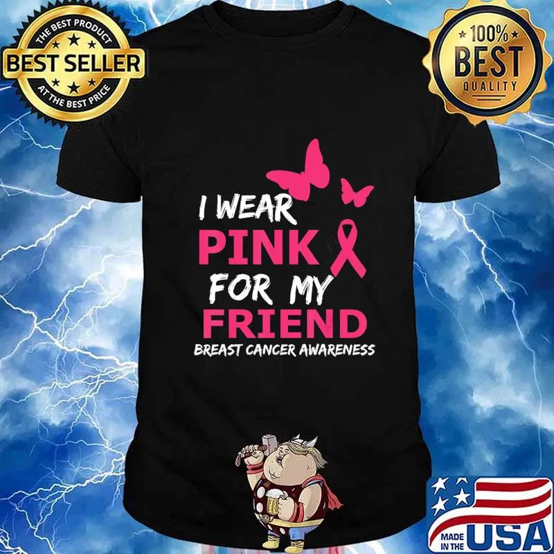 Breast Cancer I Wear Pink for my Friend Heart Ribbon T-Shirt