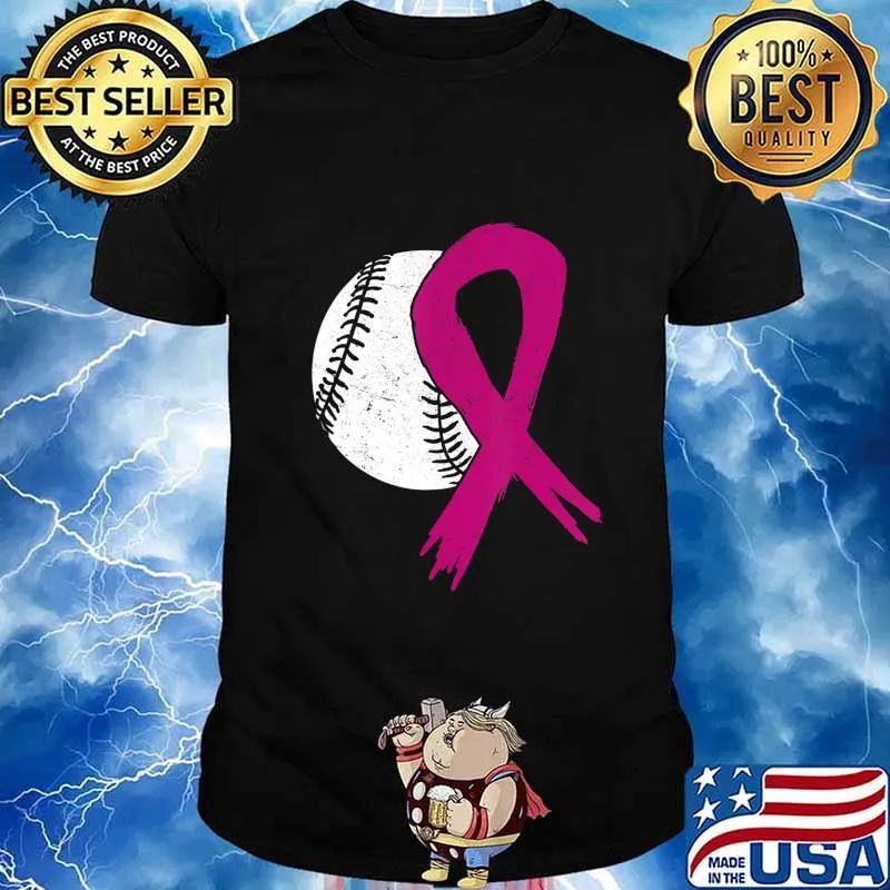 Breast Cancer Softball Ball Pink Ribbon Carcinoma Sport Gift T-Shirt