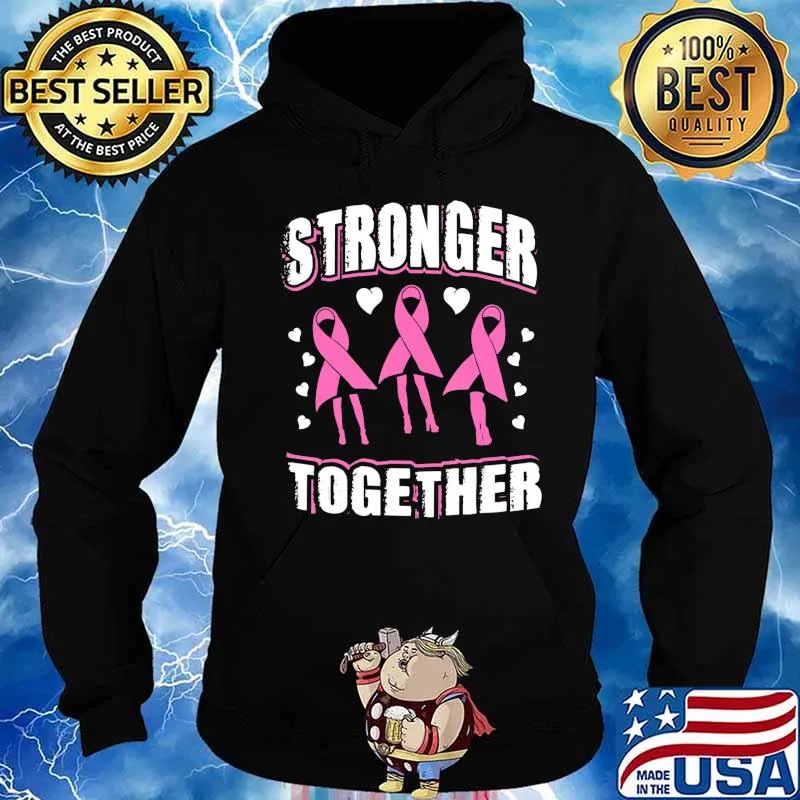 Breast Cancer - Stronger Together Dancing Pink Ribbons T-Shirt Hoodie