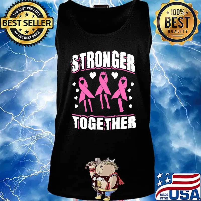 Breast Cancer - Stronger Together Dancing Pink Ribbons T-Shirt Tank top