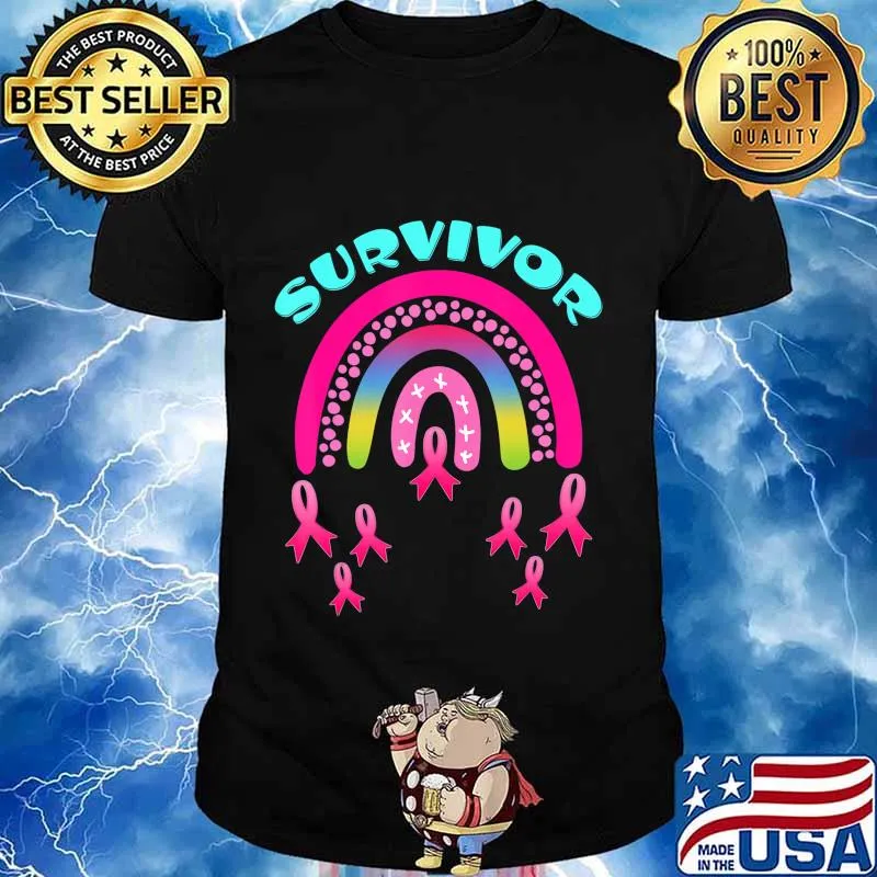 Breast Cancer Survivor Pink Rainbow Lovers T-Shirt
