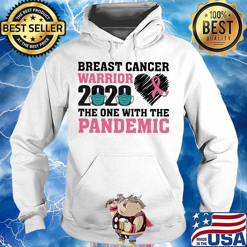 Breast cancer warrior 2020 the one with the pandemic pink ribbon heart mask covid 19 s Hoodie