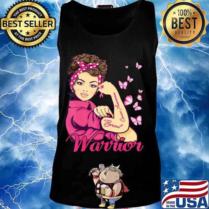 Breast Cancer Warrior Rosie Riveter Pink Ribbon Unbreakable T-Shirt Tank top