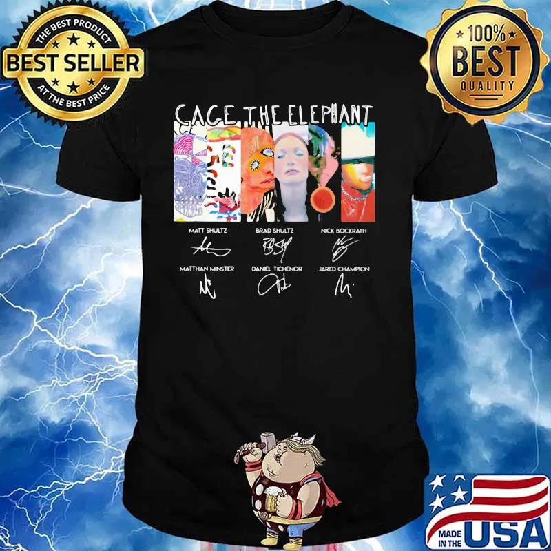 Cage the elephant band members signatures shirt